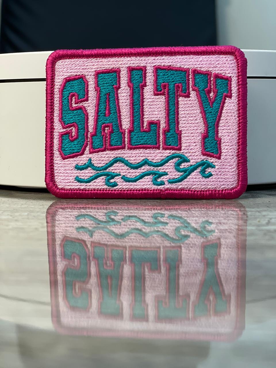 Salty Patch - Iron On Embroidered Summer Trucker Hat Patches (15 pcs min)