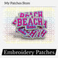 Beach Babe Embroidered Patch - Iron On Summer Trucker Hat Applique (15 pcs min)