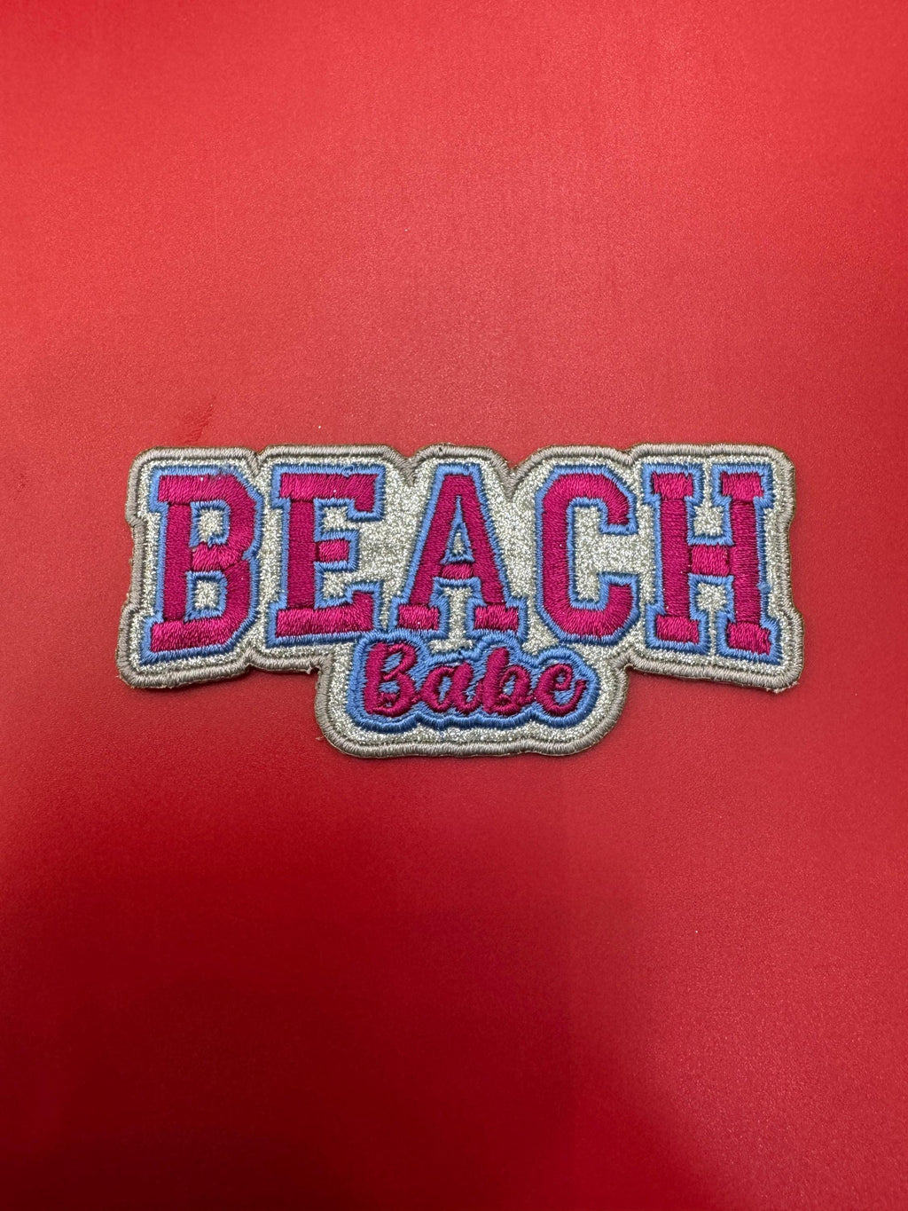 Beach Babe Embroidered Patch - Iron On Summer Trucker Hat Applique (15 pcs min)