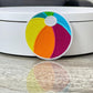 Beach Ball Embroidered Patch: Summer Iron-On Applique (15 pcs min)