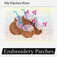 Coconut Drink Embroidery Patch - Tropical Beach Iron-On Applique (15 pcs min)
