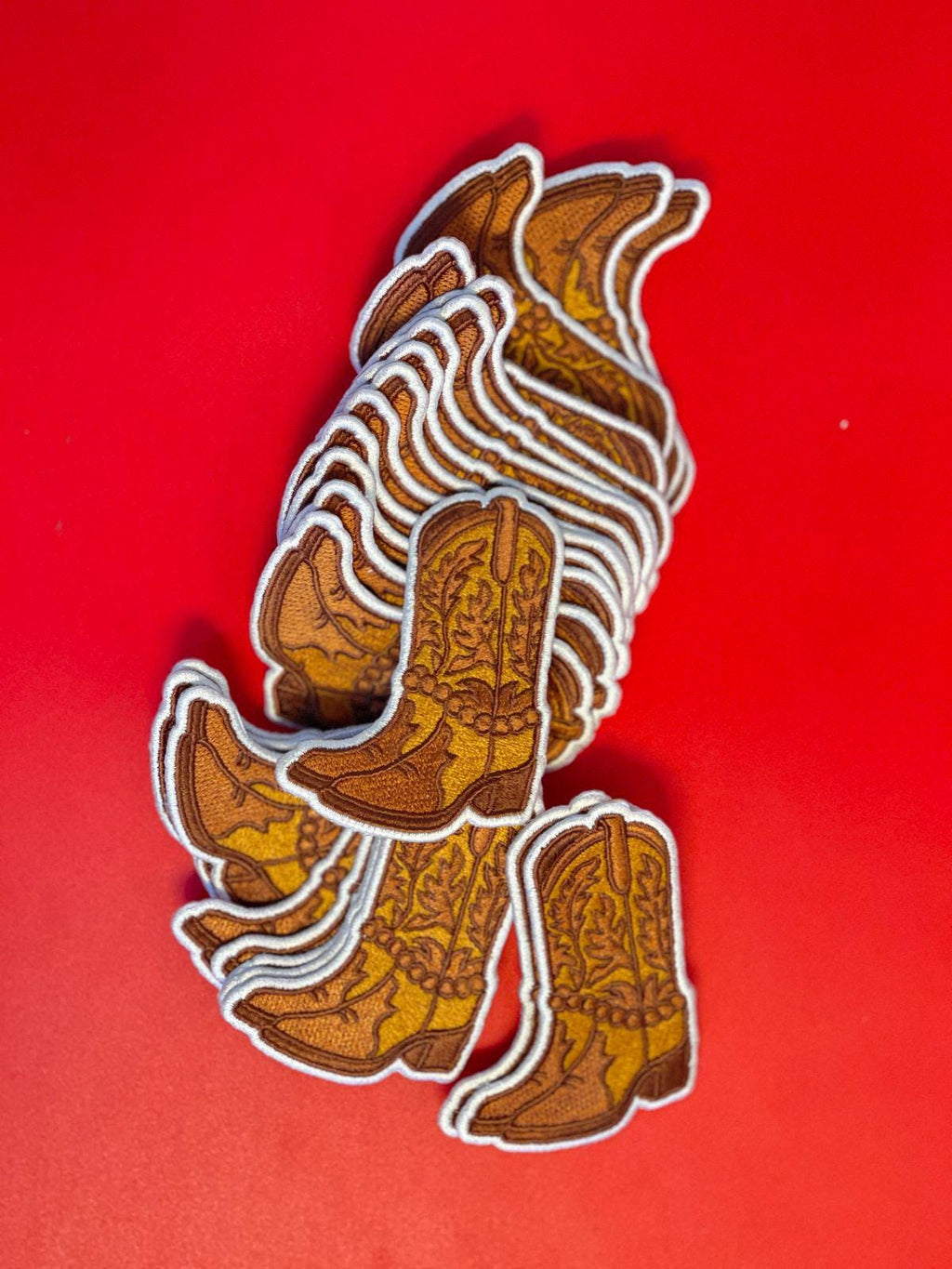 Cowboy Boots Patch: Western Embroidered Iron-On Applique (15 pic min)