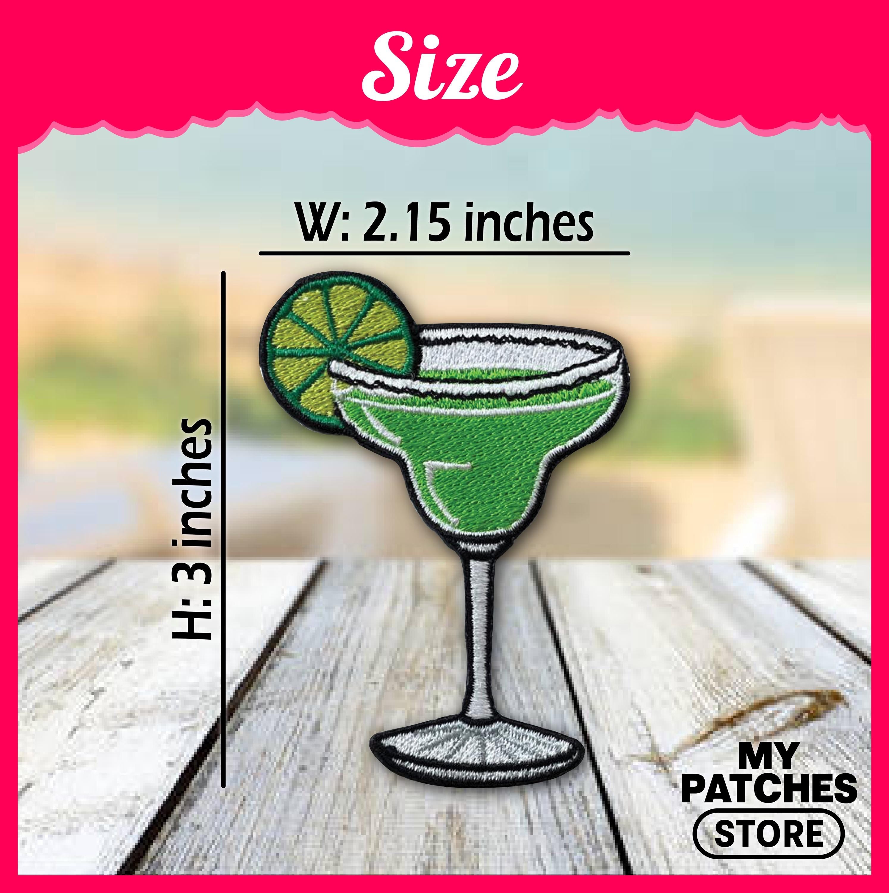 Margarita Cocktail Patch: Embroidered Iron-On DIY Patch (15 pic min)