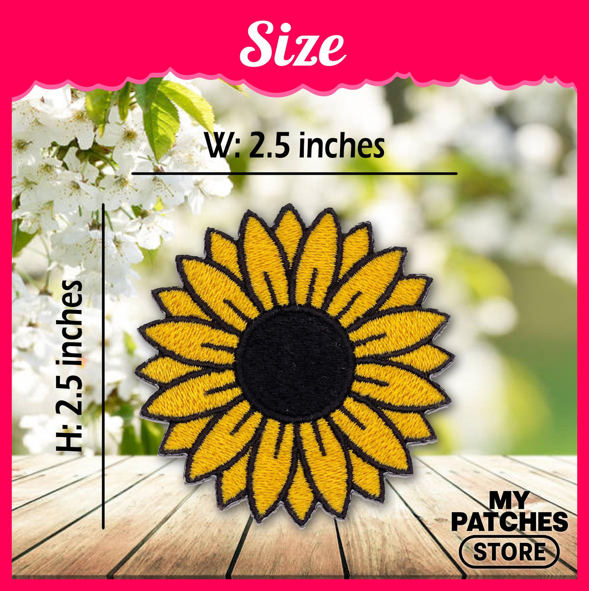 Patch Crafters Yellow Sunflower Embroidery Patch – Bright Yellow Flower - Floral Patch | Iro ...
