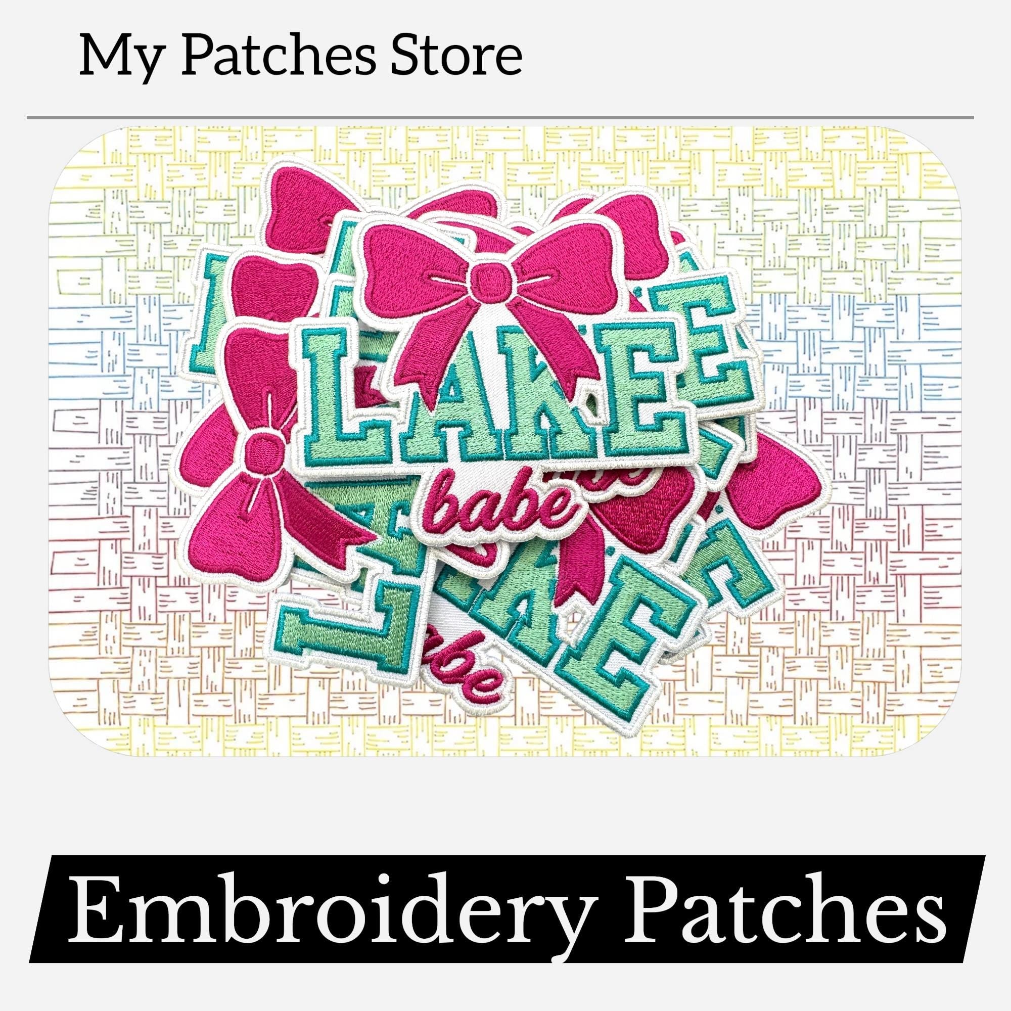 Lake Babe Embroidery Patch: Ribbon, Summer Trucker Hat, Iron-On DIY (15 pic min)
