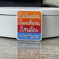 Saltwater Sunshine Smiles Patch: Embroidered Iron-On Trucker Hat Patch (15 pcs min)