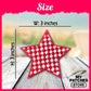 Checkered Red Star Patch – Baseball Game Day Patch – Trucker Hat Patch – Cute Girly Embroidery Patch – Iron-On DIY Patch (15 pcs min)