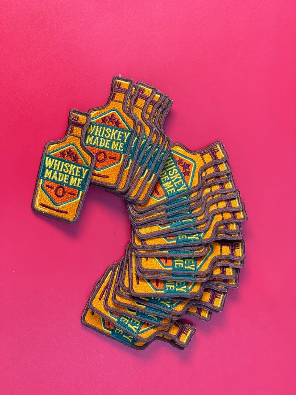 Whiskey Made Me Embroidered Patch: Iron-On Western Cowgirl Applique (15 pcs min)