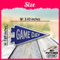 Game Day Pennant Flag Patch: Royal Blue Embroidered Iron-On Patch (15 pcs min)