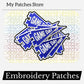 Game Day Pennant Flag Patch: Royal Blue Embroidered Iron-On Patch (15 pcs min)