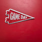 Game Day Pennant Flag Patch: Red Embroidered Iron-On Patch (15 pcs min)