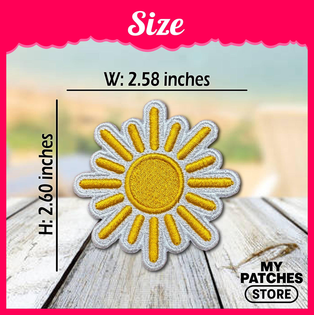 Sunshine Embroidery Patch: Summer Trucker Hat Iron-On - Beach Vibes (15 pcs min)