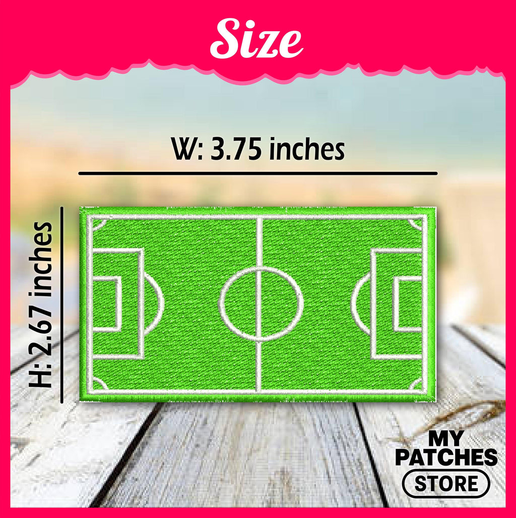 Soccer Field Embroidery Patch: Iron On, Trucker Hat Game Day Patch (15 pcs min)