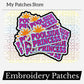Poolside Princess Glitter Embroidery Patch - Iron On Summer Accessory (15 pcs min)