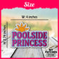 Poolside Princess Glitter Embroidery Patch - Iron On Summer Accessory (15 pcs min)