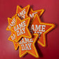 Orange Game Day Star Patch: Embroidered Iron-On Sports Patch (15 pcs min)