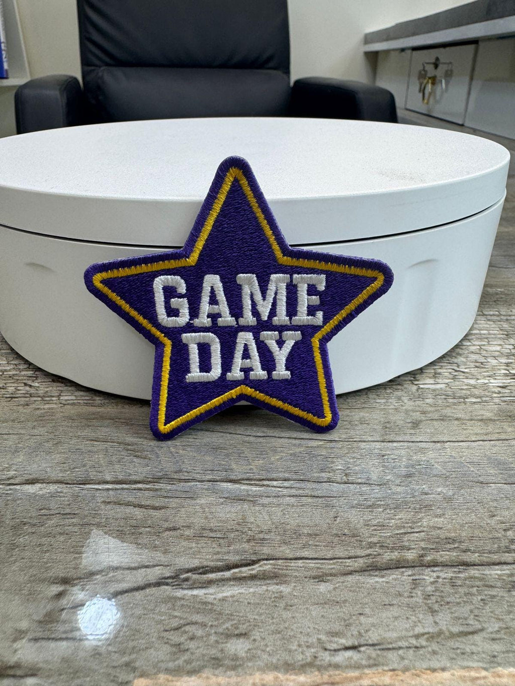 Purple Game Day Star Embroidery Patch - Iron On (15 pcs min)