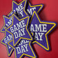 Purple Game Day Star Embroidery Patch - Iron On (15 pcs min)