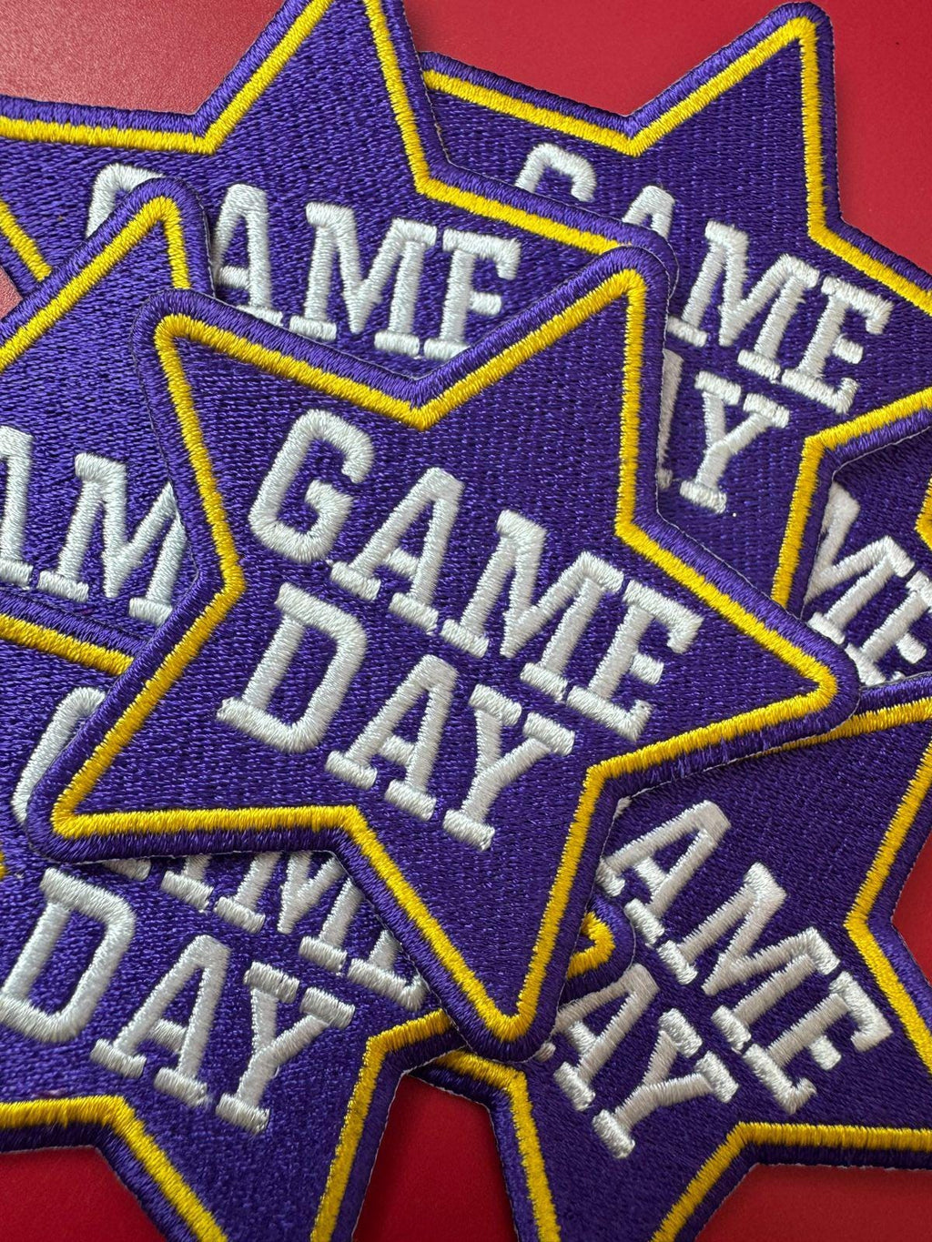 Purple Game Day Star Embroidery Patch - Iron On (15 pcs min)
