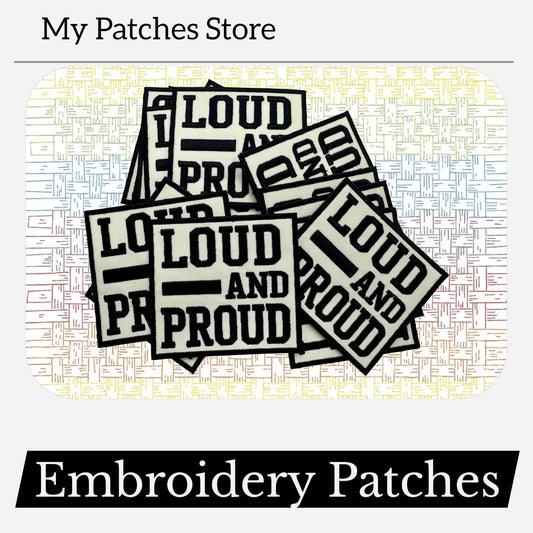 Loud and Proud Embroidery Patch: Game Day Iron-On Applique (15 pcs min)