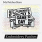 Game Day Embroidery Patch: Iron On Square Border Sports Applique (15 pcs min)